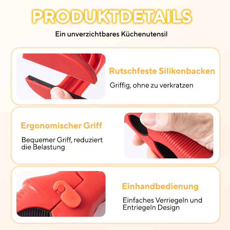 3-in-1 Silikon-Schüssel- und Tellerklemme - Spülmaschinenfest & Hitze-beständig bis 230°C für Sicheren Transport von Mahlzeiten