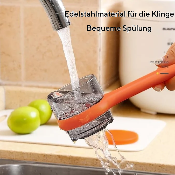 Doppelklingen-Schäler mit integriertem Aufbewahrungsfach