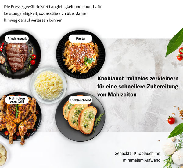 Edelstahlring-Knoblauchpresse