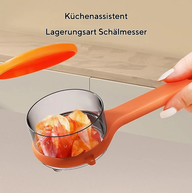 Doppelklingen-Schäler mit integriertem Aufbewahrungsfach